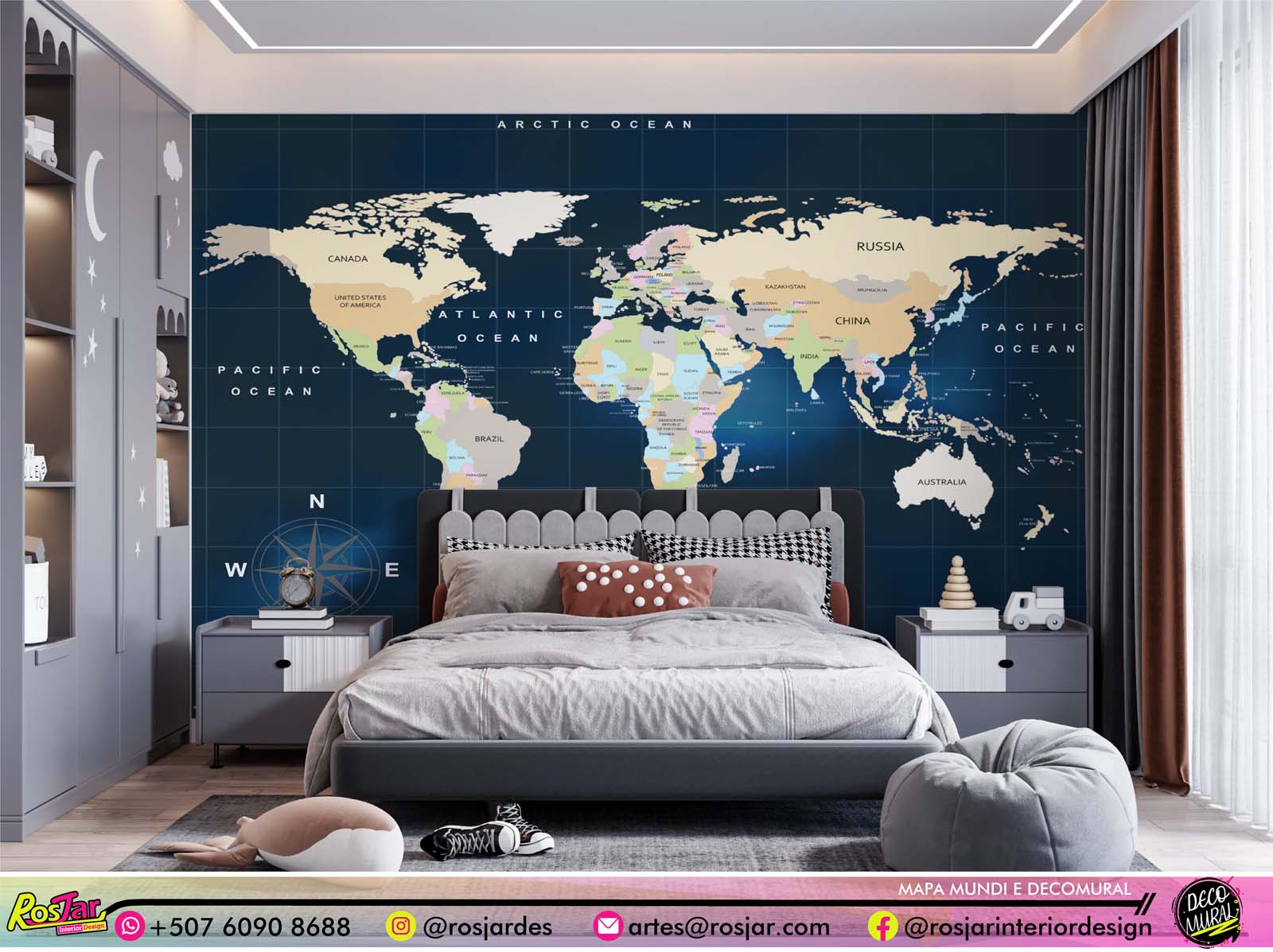 Mapa Mundi E Decomural